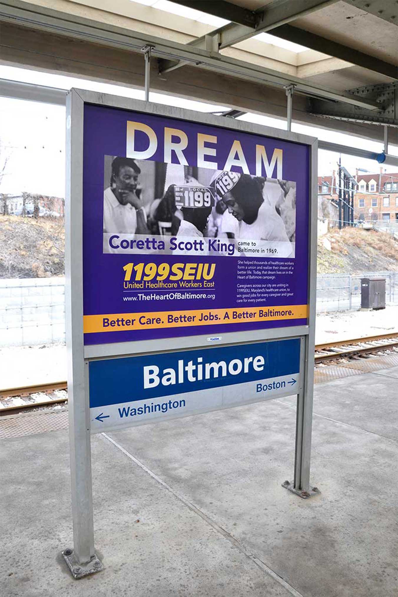 Political ad, Penn Station, Baltimore